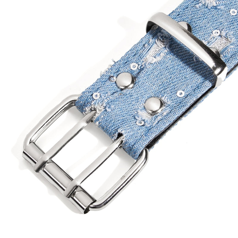 Gevine Original Rivet Denim Belt - Unique Y2K Punk Style Unisex Waist RCYD007