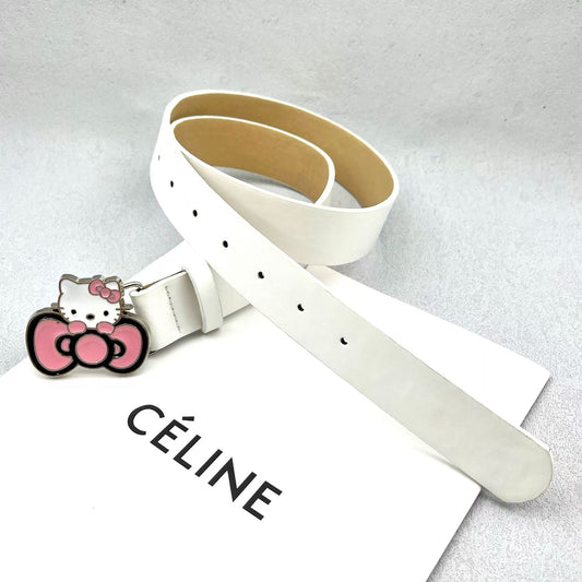 Bow & Hello Kitty Buckle Belt | Y2K Sweet Punk Cartoon Belt for Denim & Dresses YD012-5