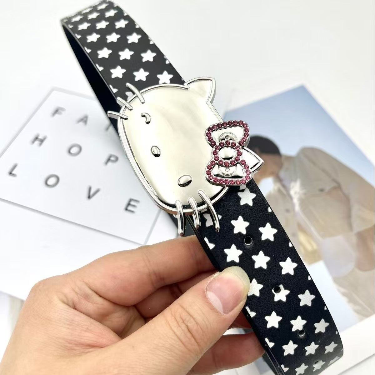 Hello Kitty Buckle Belt - Cartoon Y2K Denim Strap, Versatile Unisex Accessory for Stylish Outfits YD012-4