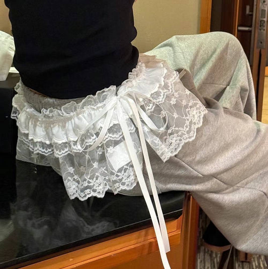 Heavy-Detail Lace Trimmed Hip Scarf PL027