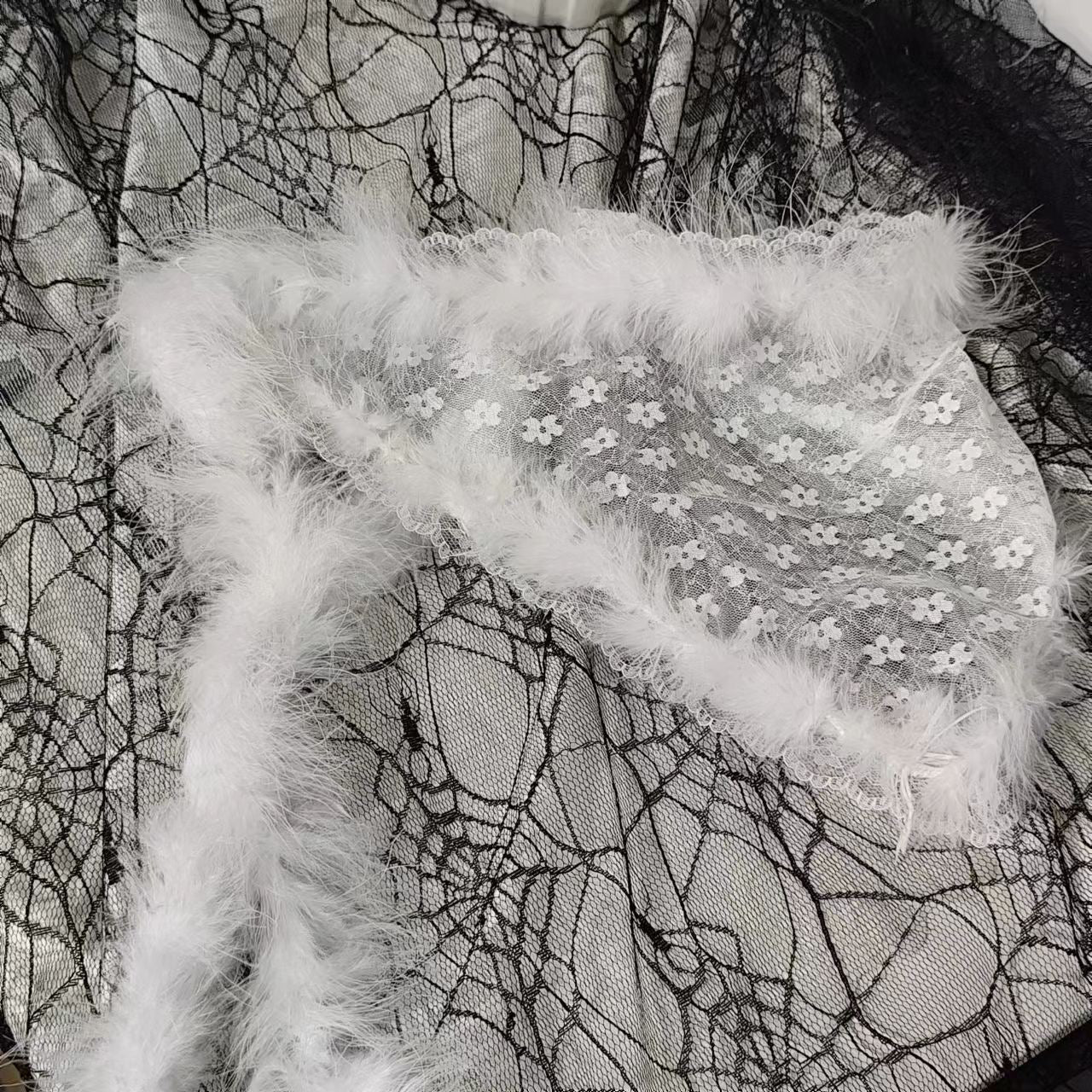 Faux Fur Waist Chain Belt - Long Striped Fringe Belt for Dance Costumes and Wild Style PL026