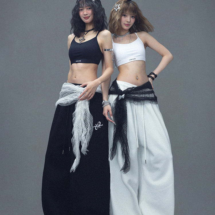 Lace Dance Waist Scarf - Reversible Triangle Hip Wrap for Jazz PL006