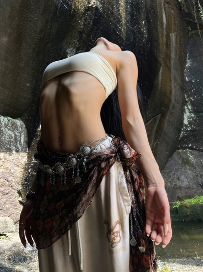 Vintage Jazz Dance Waist Scarf -Adjustable Belly Dance Belt & Retro Style PL009