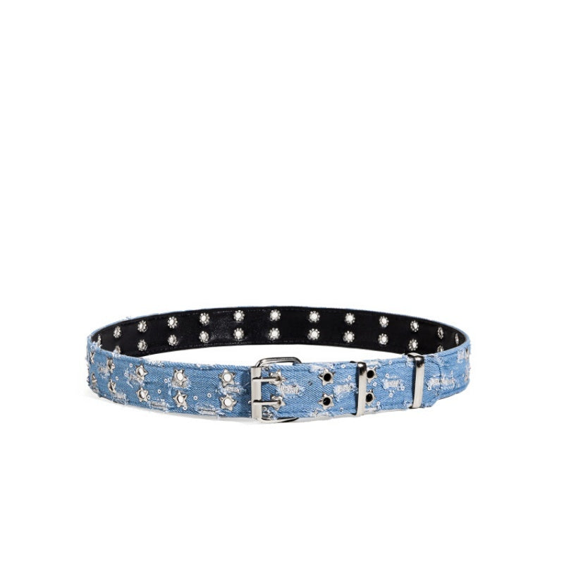 Gevine Original Rivet Denim Belt - Unique Y2K Punk Style Unisex Waist RCYD007