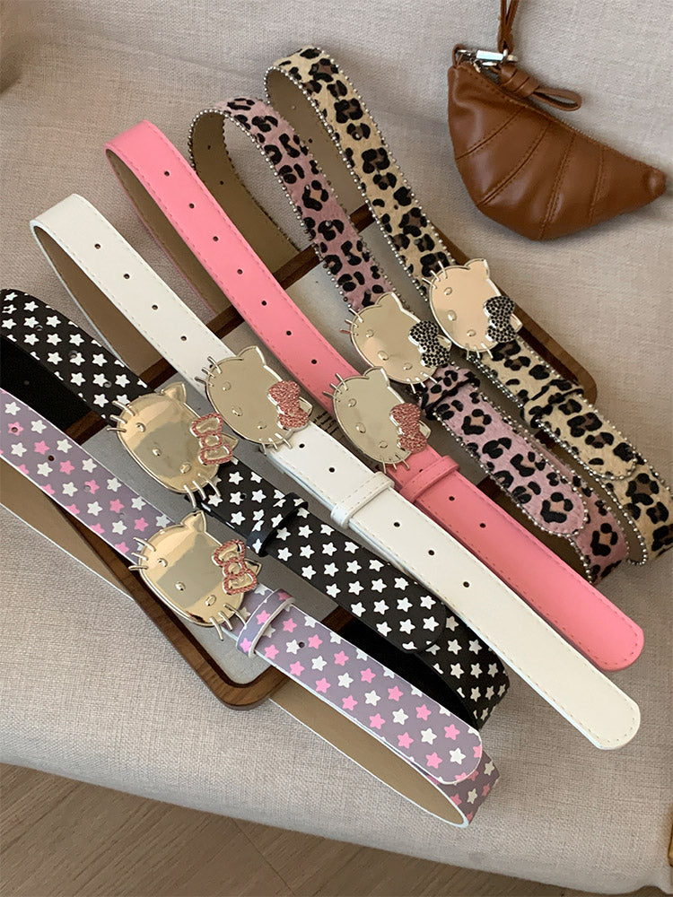 Star & Hello Kitty Belt for Women - Y2K Aesthetic Grunge Accessory for Jeans YD010