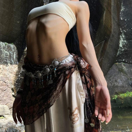 Vintage Jazz Dance Waist Scarf -Adjustable Belly Dance Belt & Retro Style PL009