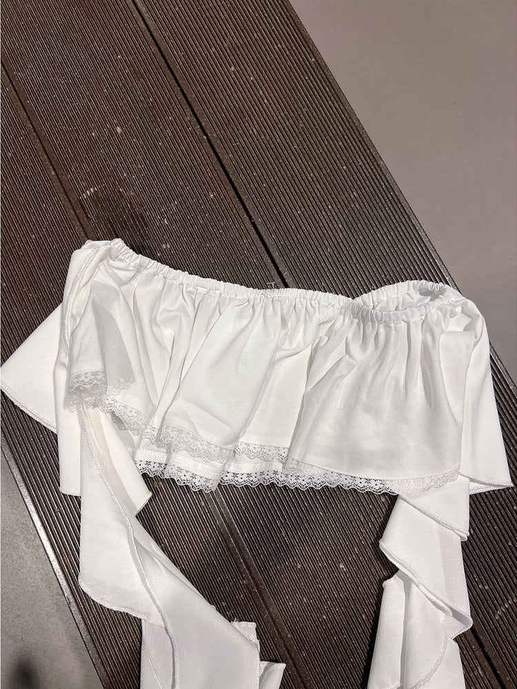 Elegant tassel lace fart curtain female hot girl jazz dance waist layered skirt -