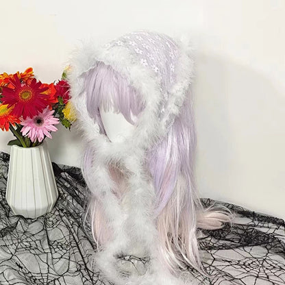 Faux Fur Waist Chain Belt - Long Striped Fringe Belt for Dance Costumes and Wild Style PL026