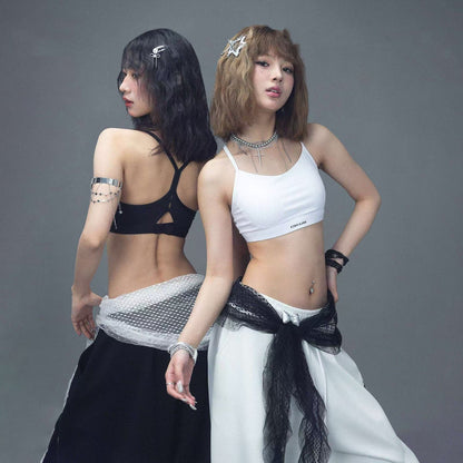 Lace Dance Waist Scarf - Reversible Triangle Hip Wrap for Jazz PL006