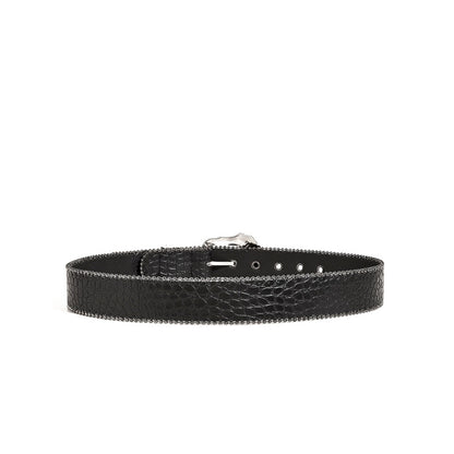Gevine Original Crocodile Print Black Belt - Unique Retro American Y2K Style Unisex Waist Belt RCYD006
