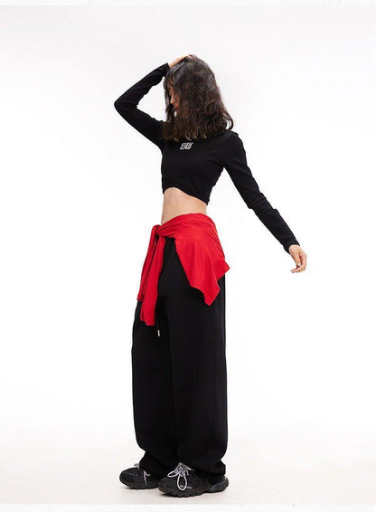 Asymmetrical Hip Scarf - Avant-Garde Layering Accessory PL010