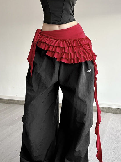 Red Dance Hip Scarf - Professional Jazz & Hip Hop Waist Wrap PL030