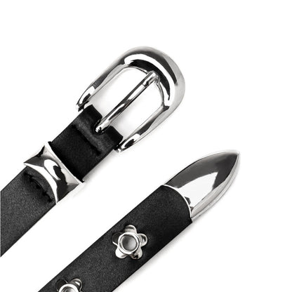 Gevine Original Riveted Denim Belt - Edgy Y2K Punk Style Unisex Waist RCYD008