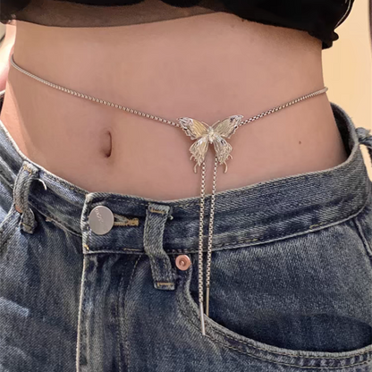New butterfly waist chain, gold romantic spring accessory necklace, perfect for skirts and jeans JSYD001