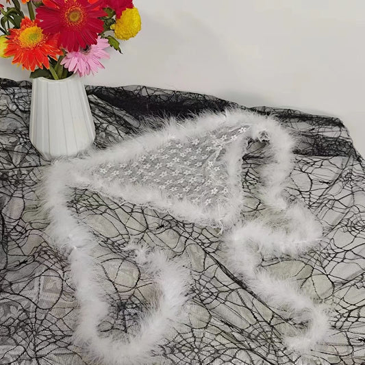 Faux Fur Waist Chain Belt - Long Striped Fringe Belt for Dance Costumes and Wild Style PL026