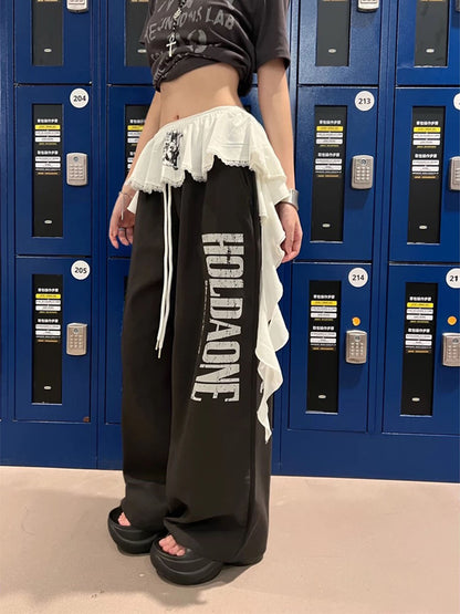 Elegant tassel lace fart curtain female hot girl jazz dance waist layered skirt -