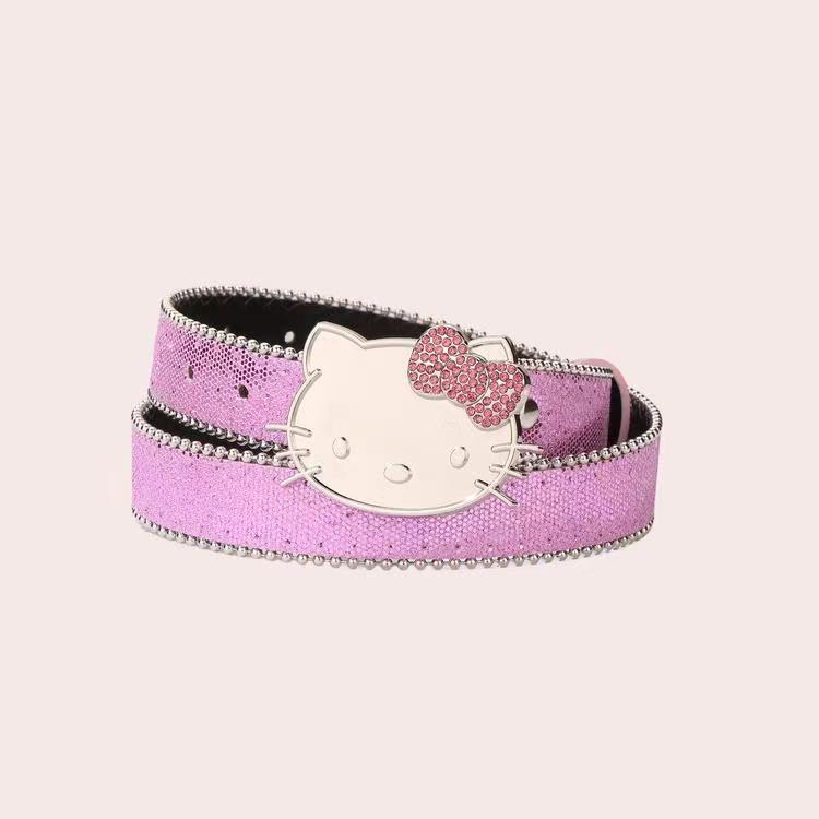Hello Kitty Buckle Belt - Cartoon Y2K Denim Strap, Versatile Unisex Accessory for Stylish Outfits YD012-3