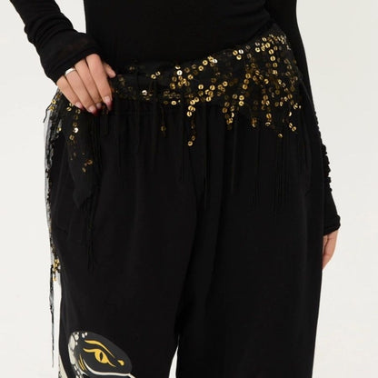 Jazz Dance Hip Chain - Sassy Fringe Waist Accessory with Sequins for Belly Dance PL001