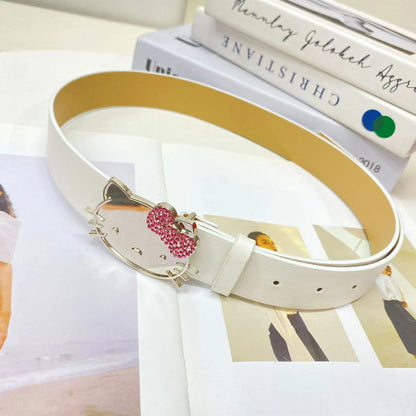 Hello Kitty Buckle Belt - Cartoon Y2K Denim Strap, Versatile Unisex Accessory for Stylish Outfits YD012-3