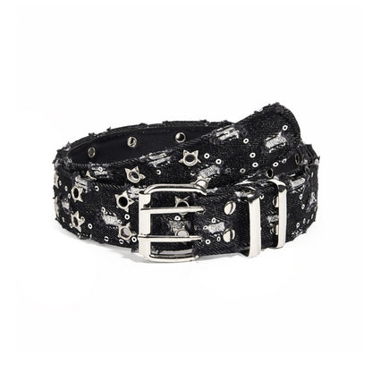 Gevine Original Rivet Denim Belt - Unique Y2K Punk Style Unisex Waist RCYD007