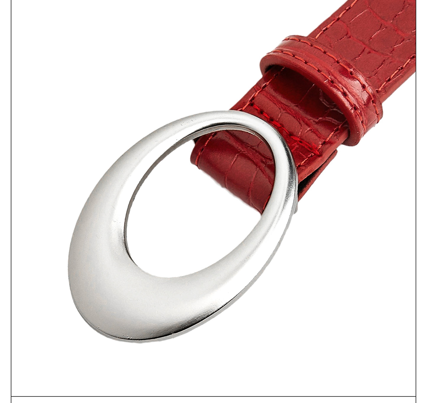 Gevine Original Crocodile Print Design Fashion Belt - Hot Girl Style Advanced Red Waist Belt RCYD001