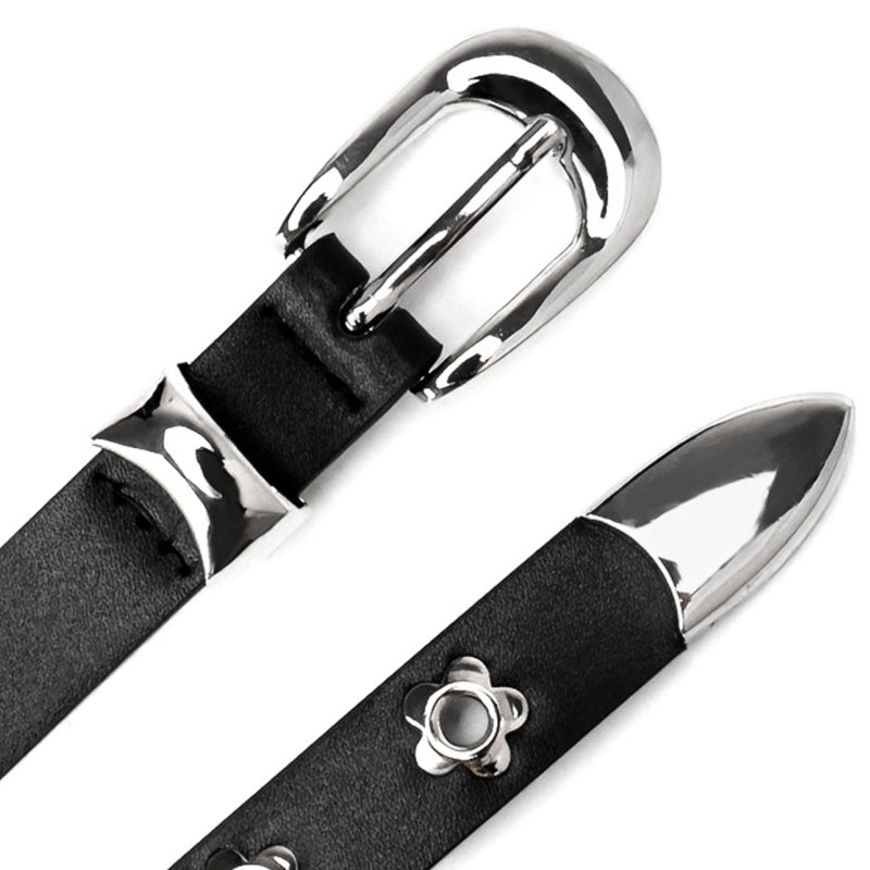 Gevine Original Riveted Denim Belt - Edgy Y2K Punk Style Unisex Waist RCYD008