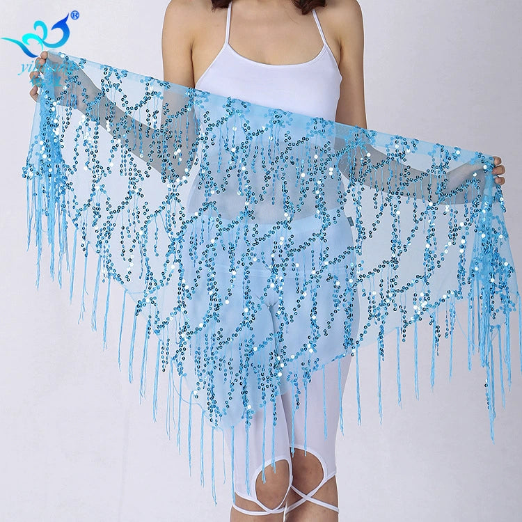 Jazz Dance Hip Chain - Sassy Fringe Waist Accessory with Sequins for Belly Dance PL001