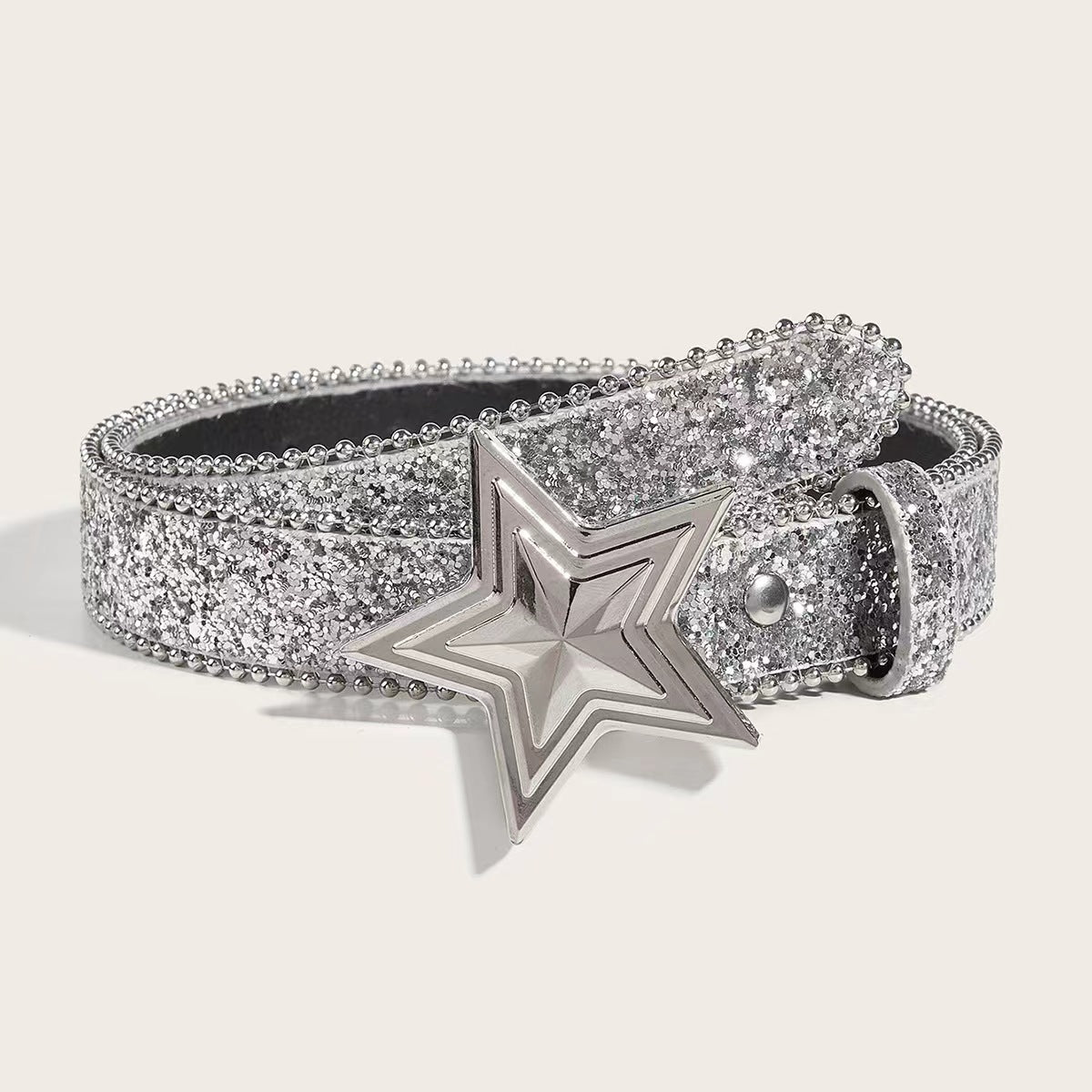 Star-Studded Y2K Belt | Chunky Metal Star Buckle for Denim, Edgy Cartoon Punk Accessory YD012-2