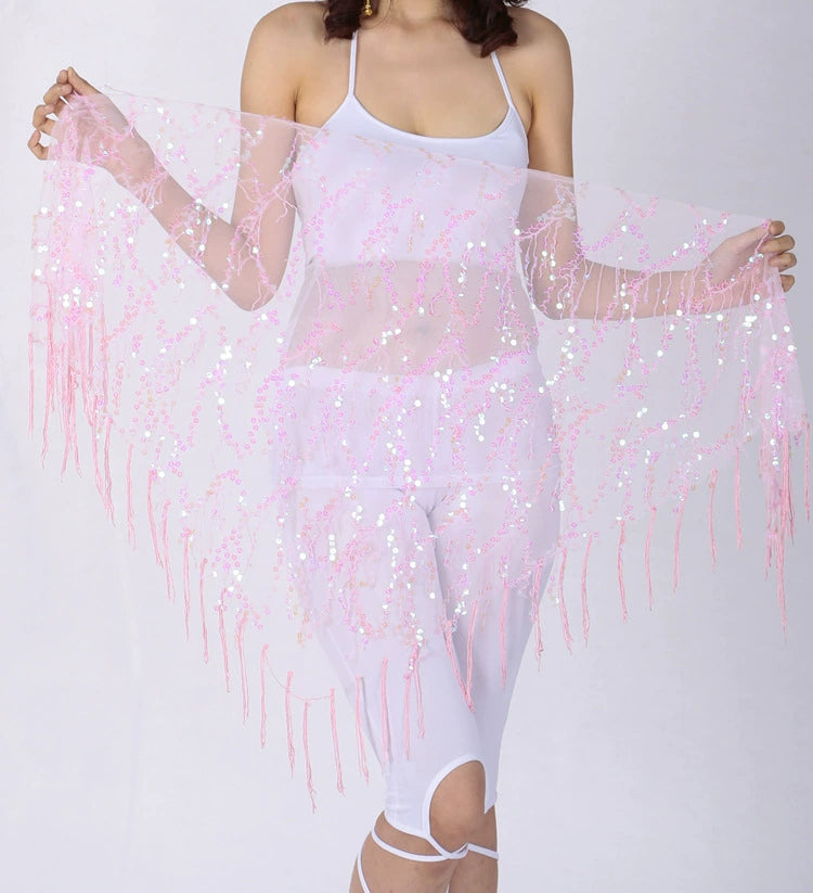 Jazz Dance Hip Chain - Sassy Fringe Waist Accessory with Sequins for Belly Dance PL001