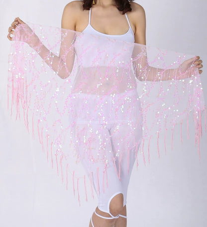 Jazz Dance Hip Chain - Sassy Fringe Waist Accessory with Sequins for Belly Dance PL001