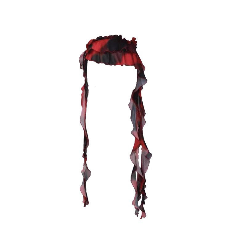 Waist Accessory Set - Red & Black Lace Hip Scarf PL033