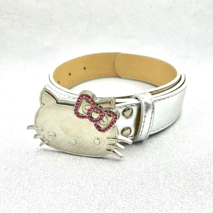 Hello Kitty Buckle Belt - Cartoon Y2K Denim Strap, Versatile Unisex Accessory for Stylish Outfits YD012-3