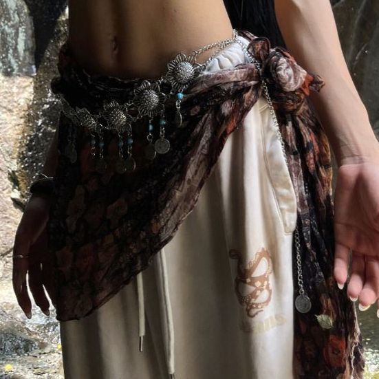 Vintage Jazz Dance Waist Scarf -Adjustable Belly Dance Belt & Retro Style PL009