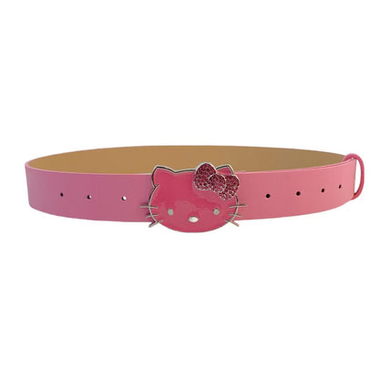 Hello Kitty Buckle Belt - Cartoon Y2K Denim Strap, Versatile Unisex Accessory for Stylish Outfits YD012-3