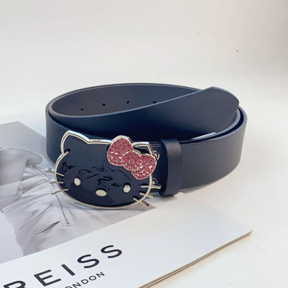 Hello Kitty Buckle Belt - Cartoon Y2K Denim Strap, Versatile Unisex Accessory for Stylish Outfits YD012-3