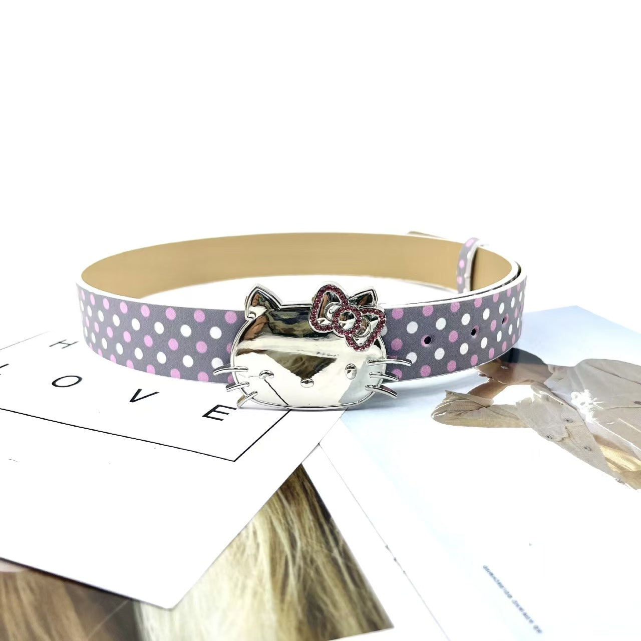 Hello Kitty Buckle Belt - Cartoon Y2K Denim Strap, Versatile Unisex Accessory for Stylish Outfits YD012-4