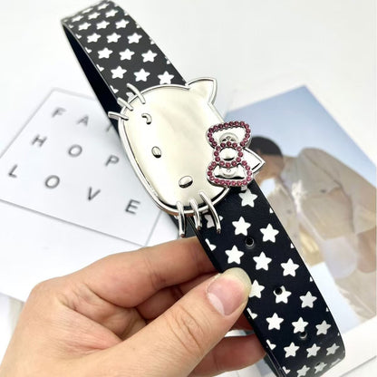 Hello Kitty Buckle Belt - Cartoon Y2K Denim Strap, Versatile Unisex Accessory for Stylish Outfits YD012-4