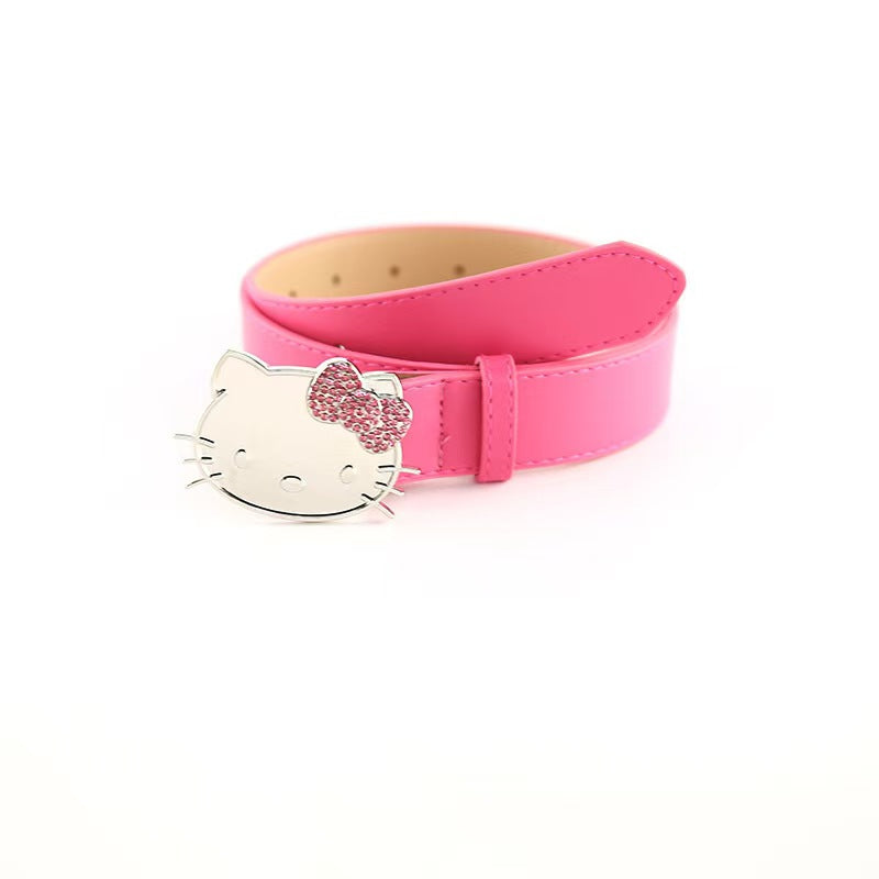 Hello Kitty Buckle Belt - Cartoon Y2K Denim Strap, Versatile Unisex Accessory for Stylish Outfits YD012-3
