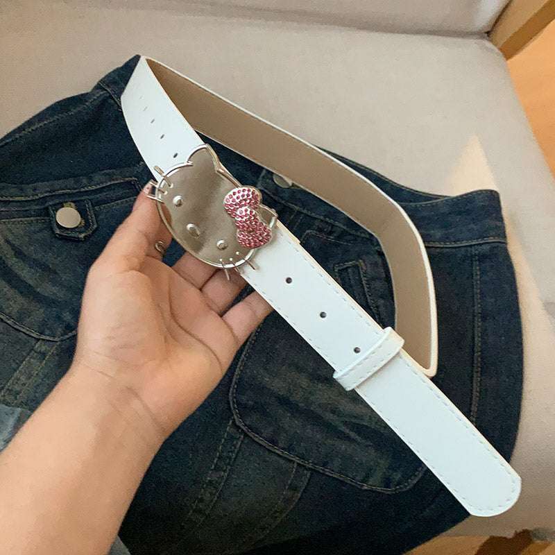 Star & Hello Kitty Belt for Women - Y2K Aesthetic Grunge Accessory for Jeans YD010