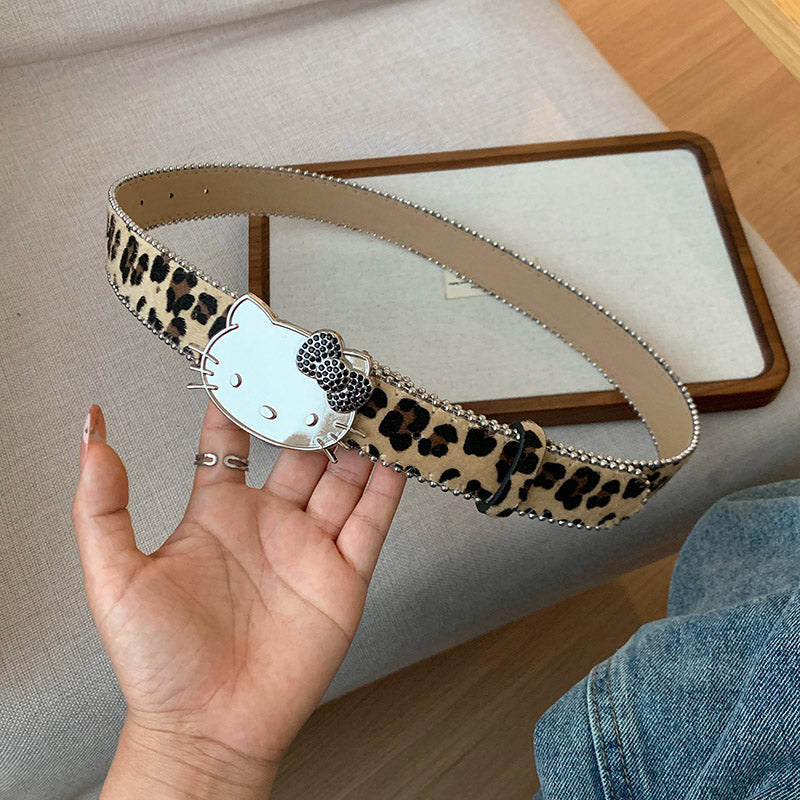 Star & Hello Kitty Belt for Women - Y2K Aesthetic Grunge Accessory for Jeans YD010