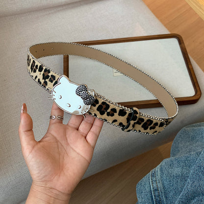 Star & Hello Kitty Belt for Women - Y2K Aesthetic Grunge Accessory for Jeans YD010