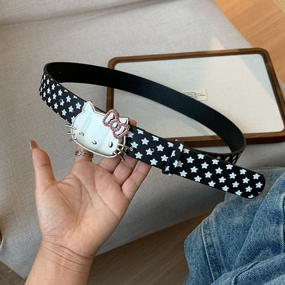 Star & Hello Kitty Belt for Women - Y2K Aesthetic Grunge Accessory for Jeans YD010