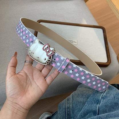 Star & Hello Kitty Belt for Women - Y2K Aesthetic Grunge Accessory for Jeans YD010