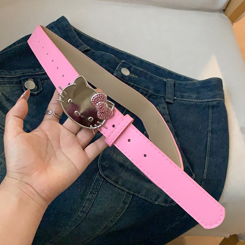 Star & Hello Kitty Belt for Women - Y2K Aesthetic Grunge Accessory for Jeans YD010