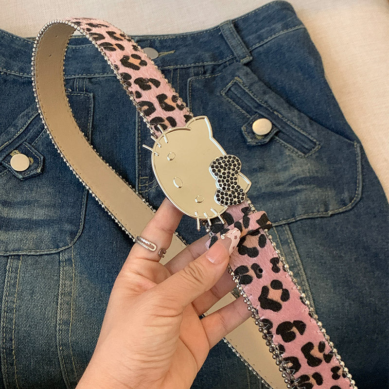Star & Hello Kitty Belt for Women - Y2K Aesthetic Grunge Accessory for Jeans YD010