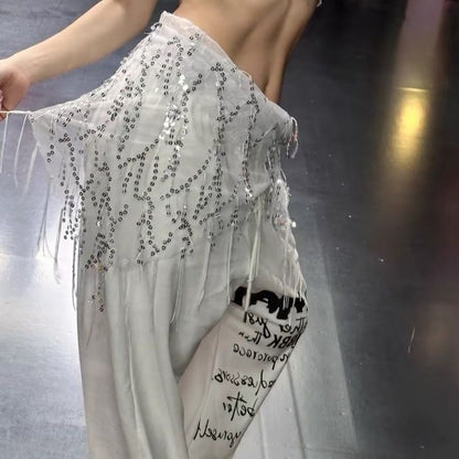 Jazz Dance Hip Chain - Sassy Fringe Waist Accessory with Sequins for Belly Dance PL001