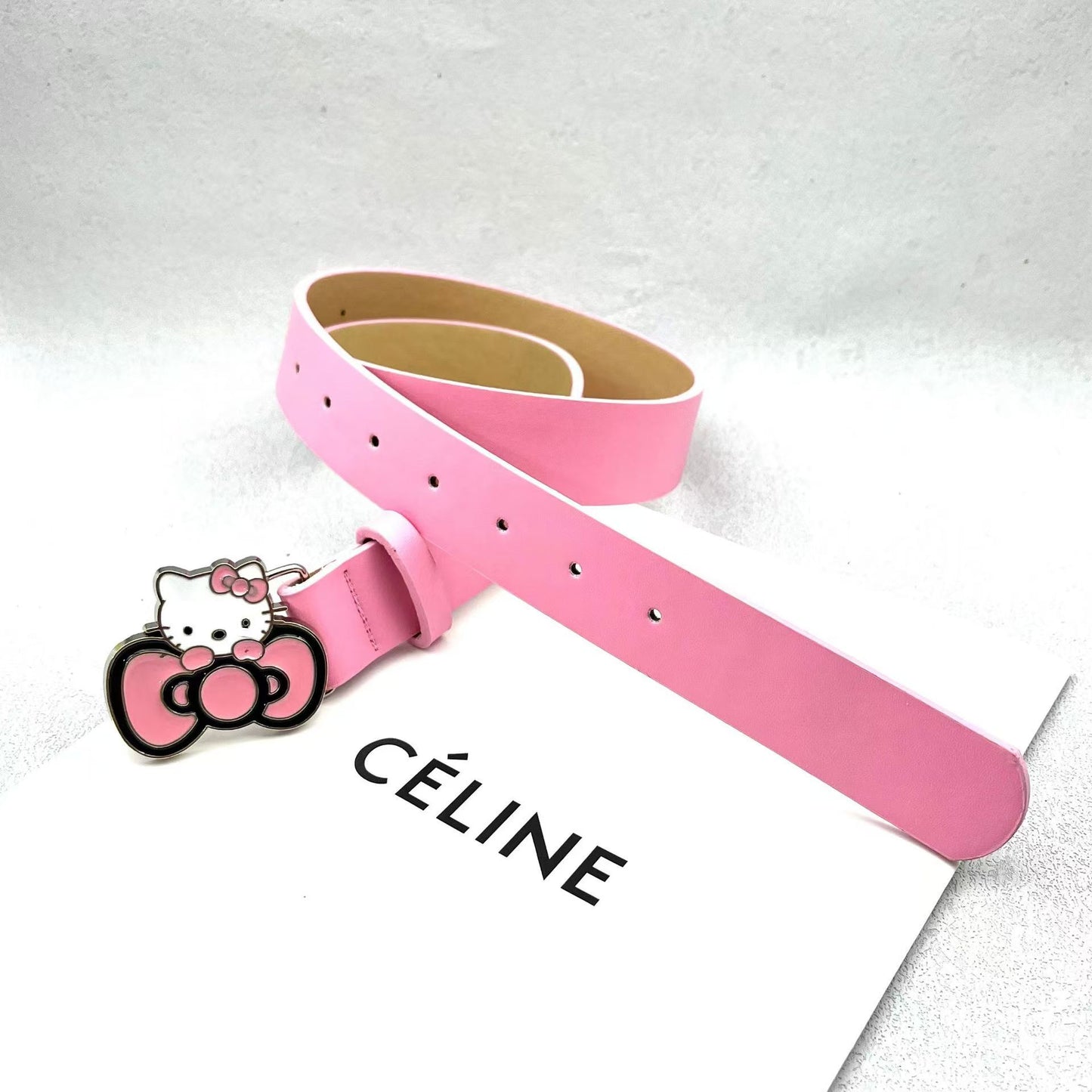 Bow & Hello Kitty Buckle Belt | Y2K Sweet Punk Cartoon Belt for Denim & Dresses YD012-5