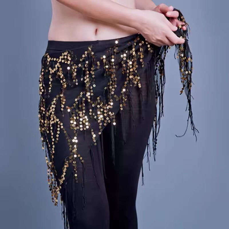Jazz Dance Hip Chain - Sassy Fringe Waist Accessory with Sequins for Belly Dance PL001