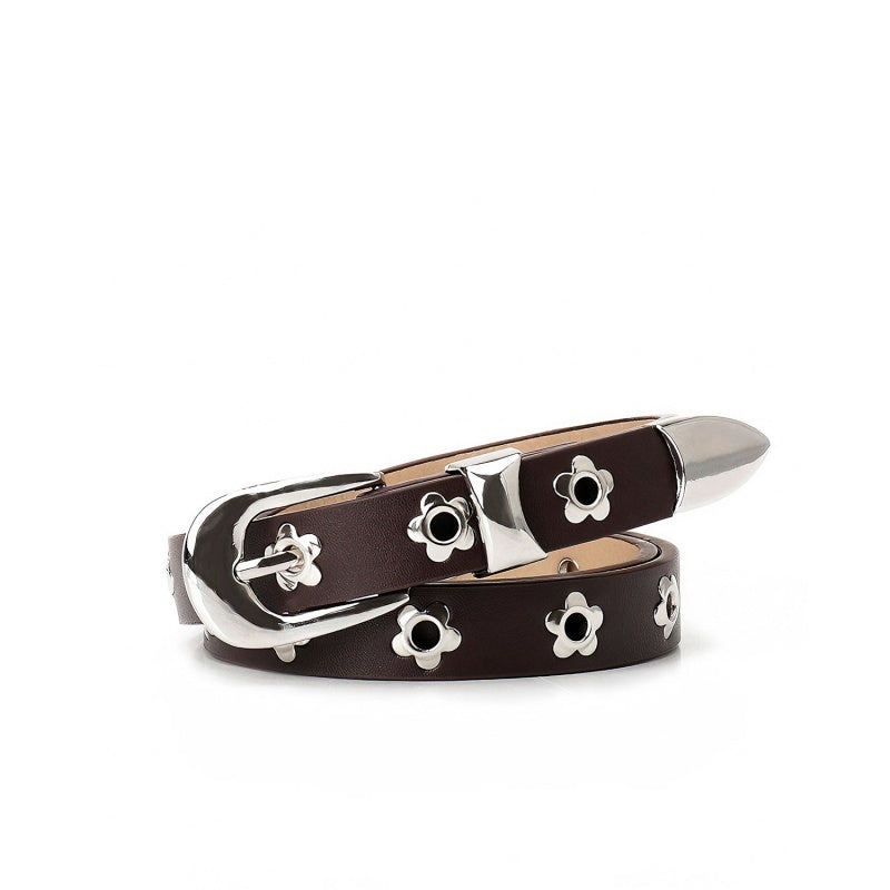 Gevine Original Riveted Denim Belt - Edgy Y2K Punk Style Unisex Waist RCYD008