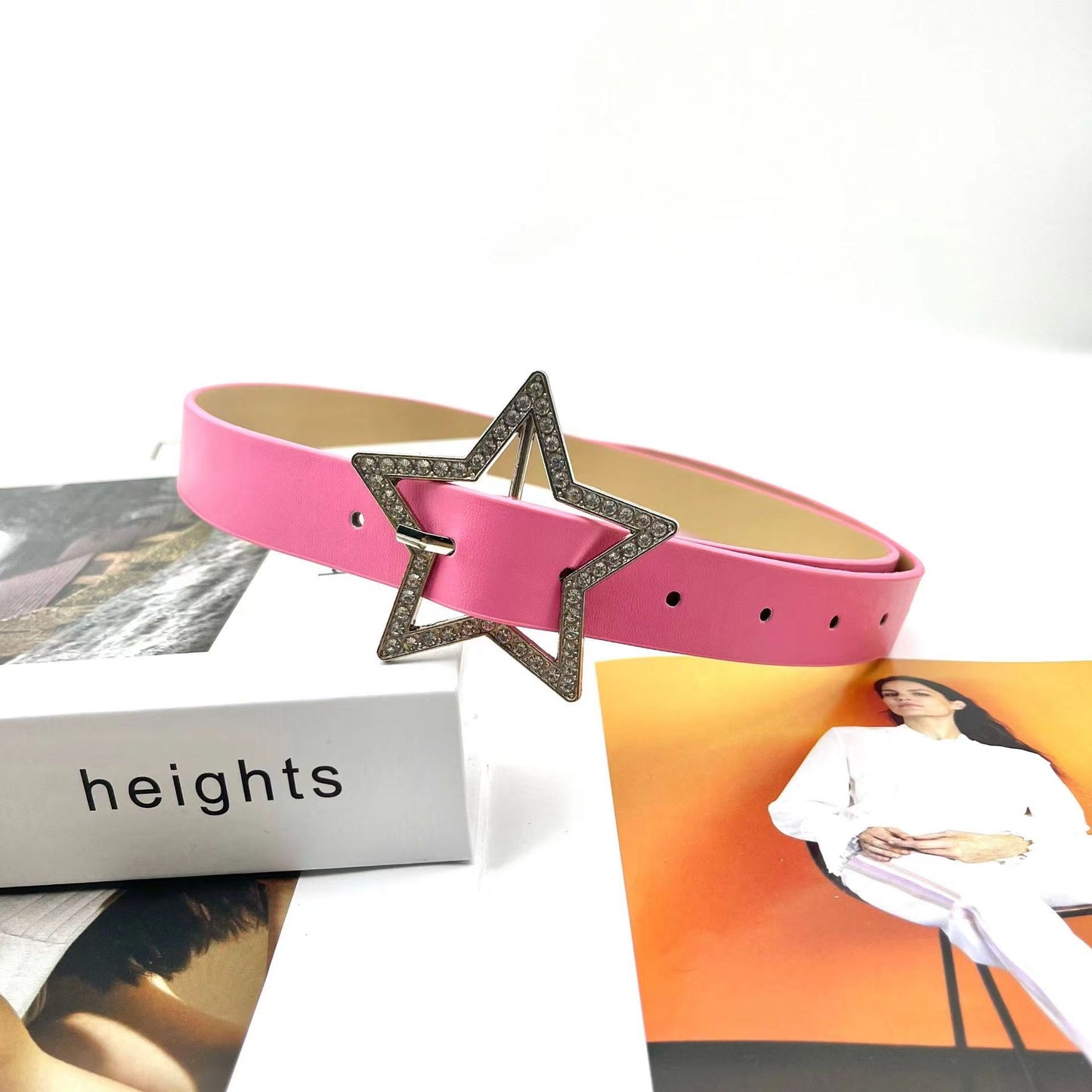 Star-Studded Y2K Belt | Chunky Metal Star Buckle for Denim, Edgy Cartoon Punk Accessory YD012-2
